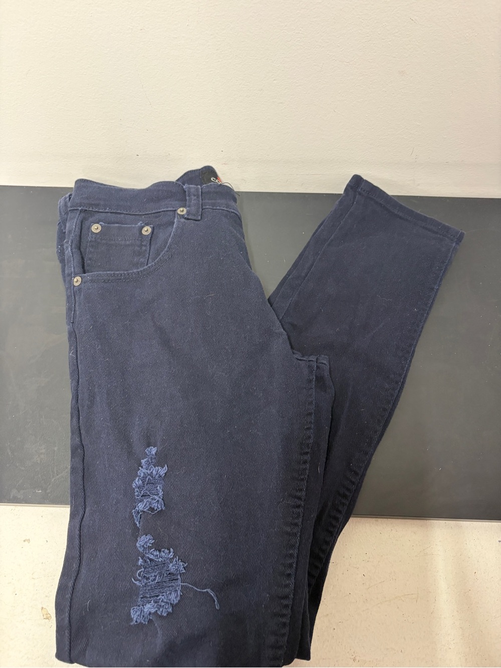 Copper Rivet Men's Skinny Jeans - Navy Blue Skinny Fit Size 32x32